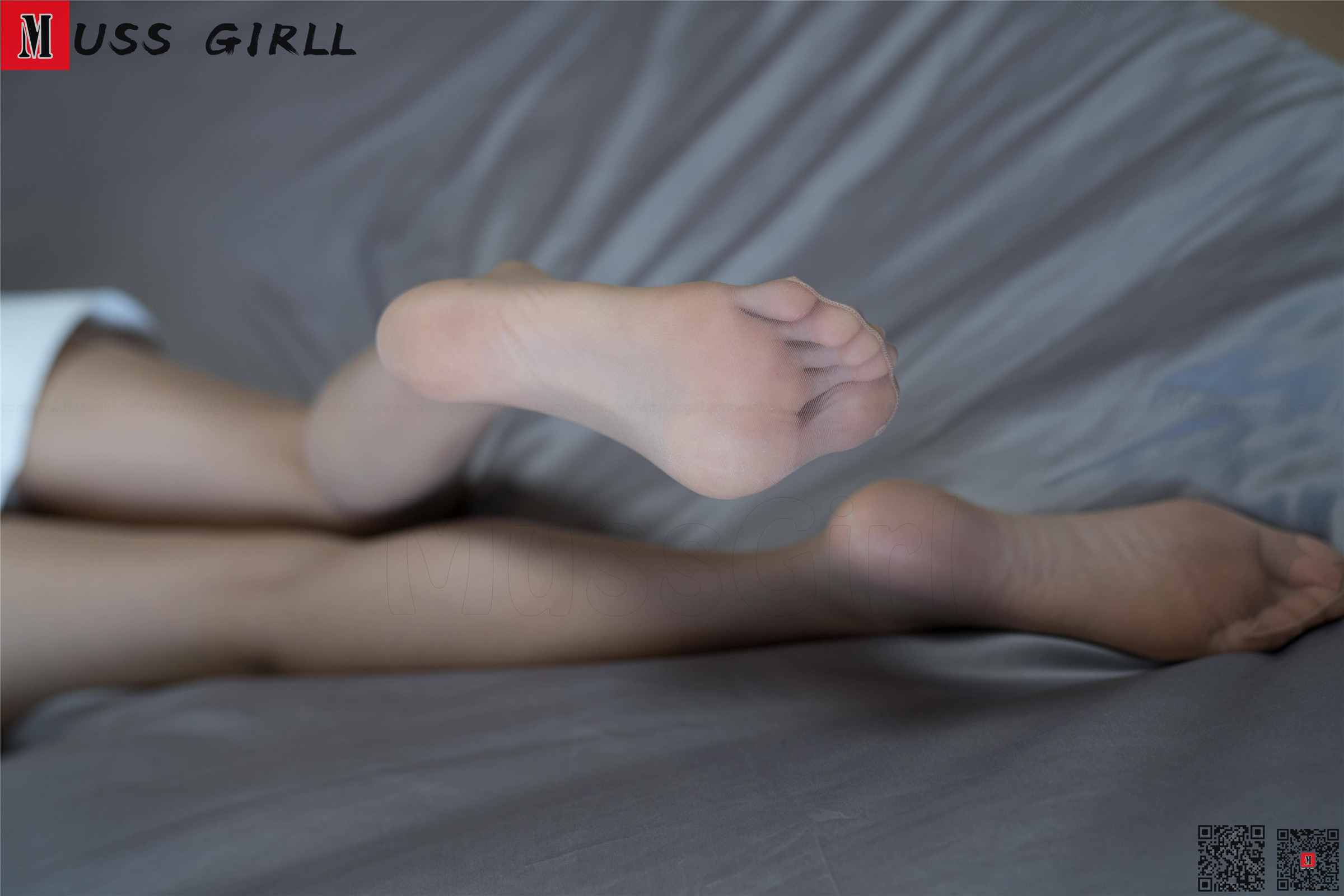 MussGirl慕丝女郎  NO.154 小白裙灰丝